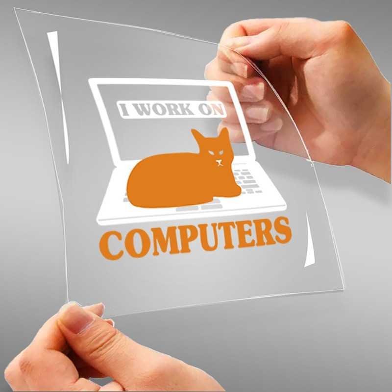 I Work On Computers A4 StickZing
